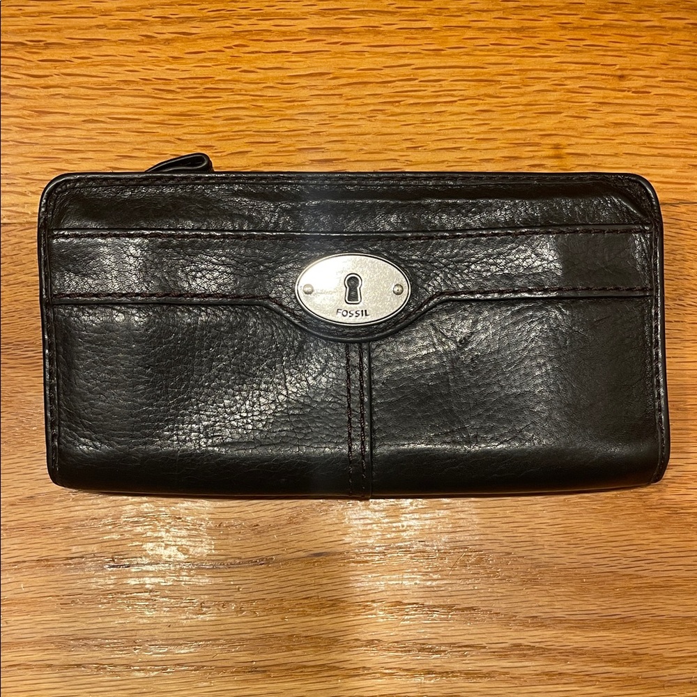 Fossil Black Leather Clutch Wallet